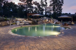 Pool with Belgard hardscapes