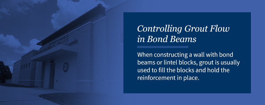 Controlling grout flow in bond beams