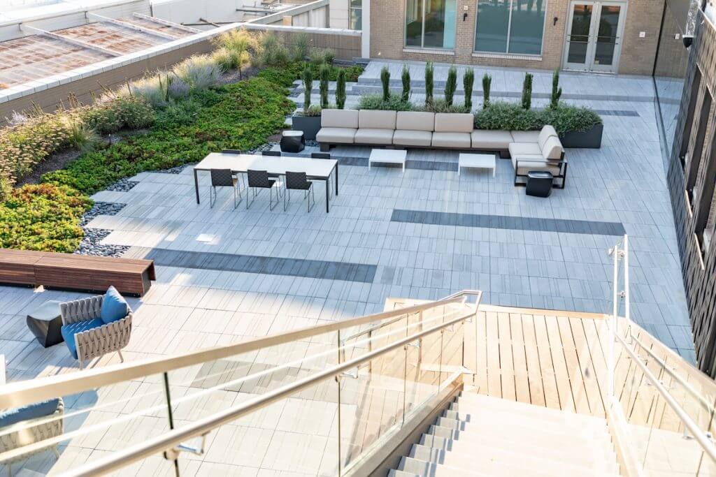 Outdoor patio area made of camina pavers