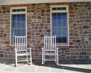 Wall and porch made of french country limestone