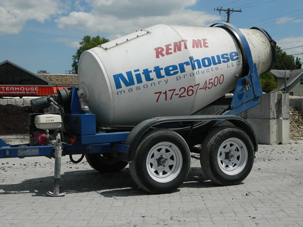 Concrete Mixer for rent from nitterhouse masonry products