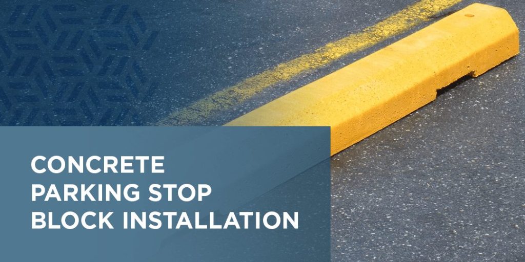 Concrete Parking Stop Block Installation